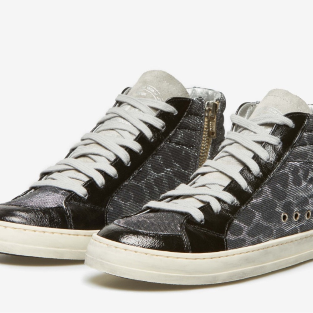 P448 Black and Silver Women's Sneakers